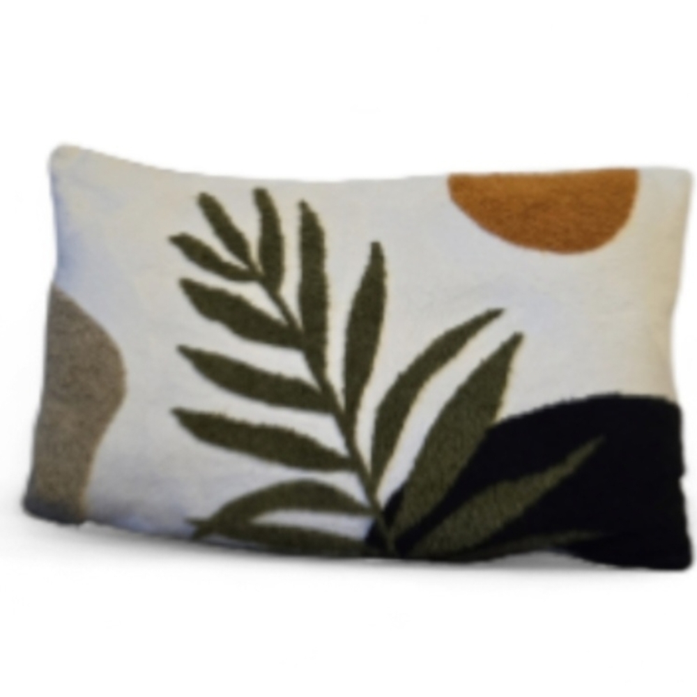 Colorful Leaf Design Throw Pillow - Picture 4 of 11